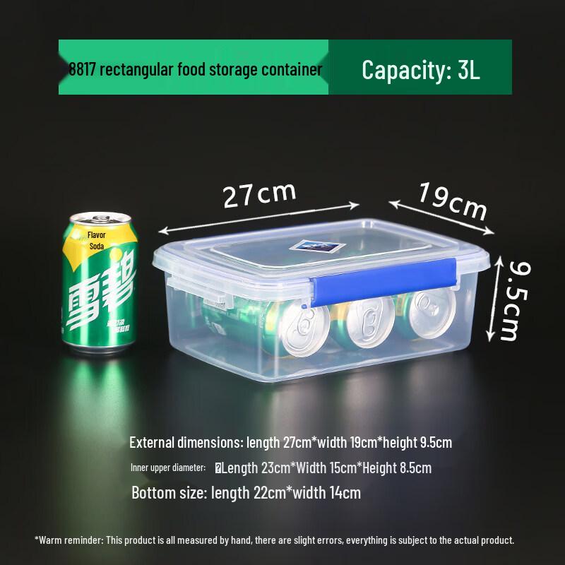 ZISIZ Transparent Rectangular Food Storage Container