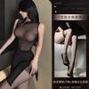 Sexy Cheongsam Dress Elegant Hollowed Out Chest Mesh Transparent Nightgown Tempting Women Sweet Thin Sheer Dress Tops TSY8