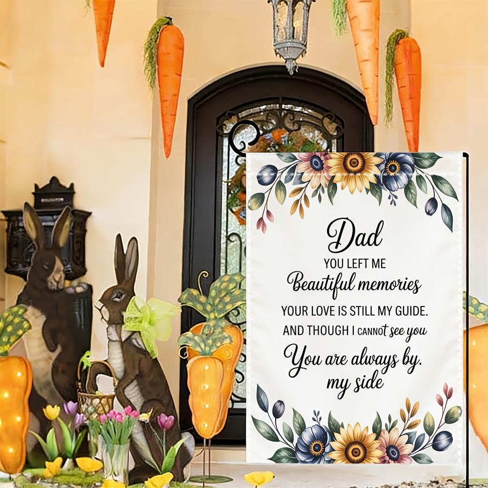1pc Fathers Day Dad Memorial Garden Flag - Polyester, 30.48x45.72 Cm, Outdoor Lawn Decor