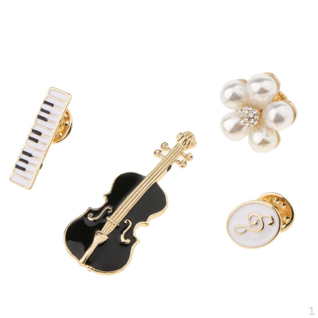 Набор из 4 шт. розовых брошей в форме сердца, хрустальный бантик, металлические булавки Type3