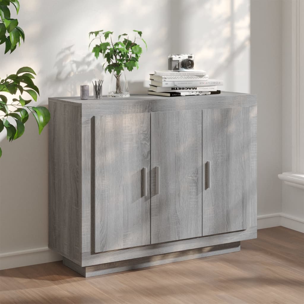 Vidaxl Szafka, Szary Dąb Sonoma, 92X35X75 Cm, Materiał Drewnopochodny