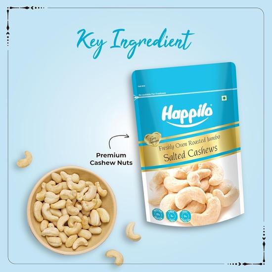 Happilo Premium Roasted and Salted Cashews 200g (Pack of 2) | Freshly Oven Roasted | Premium Kaju Nuts | Nutritious, Crunchy & Delicious