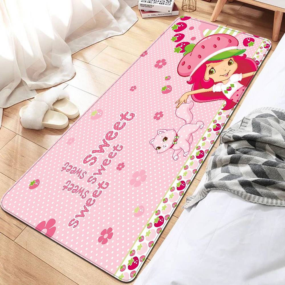 S-strawberry-shortcakeS Room Mats Anti-slip Absorb Water Long Strip Cushion Bedroon Mat Household Carpets