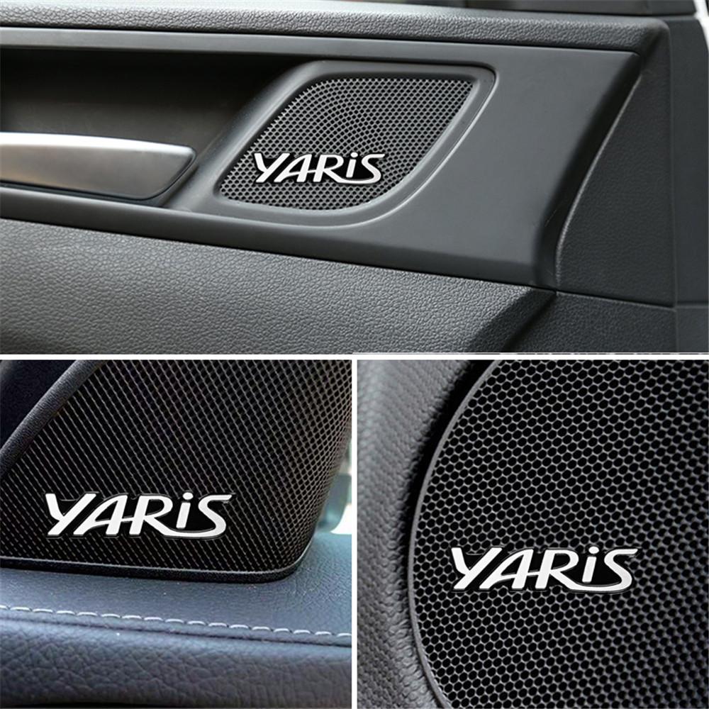 4/10pcs Car Audio Decorate 3D Aluminum Badge Emblem Sticker For Toyota Yaris 2004 2008 2018 Accessories Car-Styling