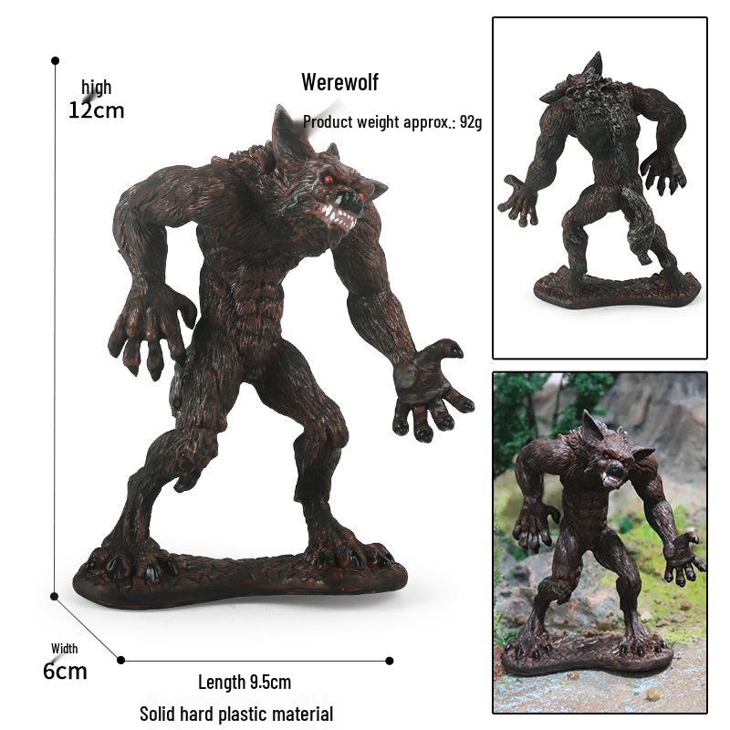 Realistic Heart King Warrior Wolfman Animal Model Toy – Jungle Ornament Figure for Kids