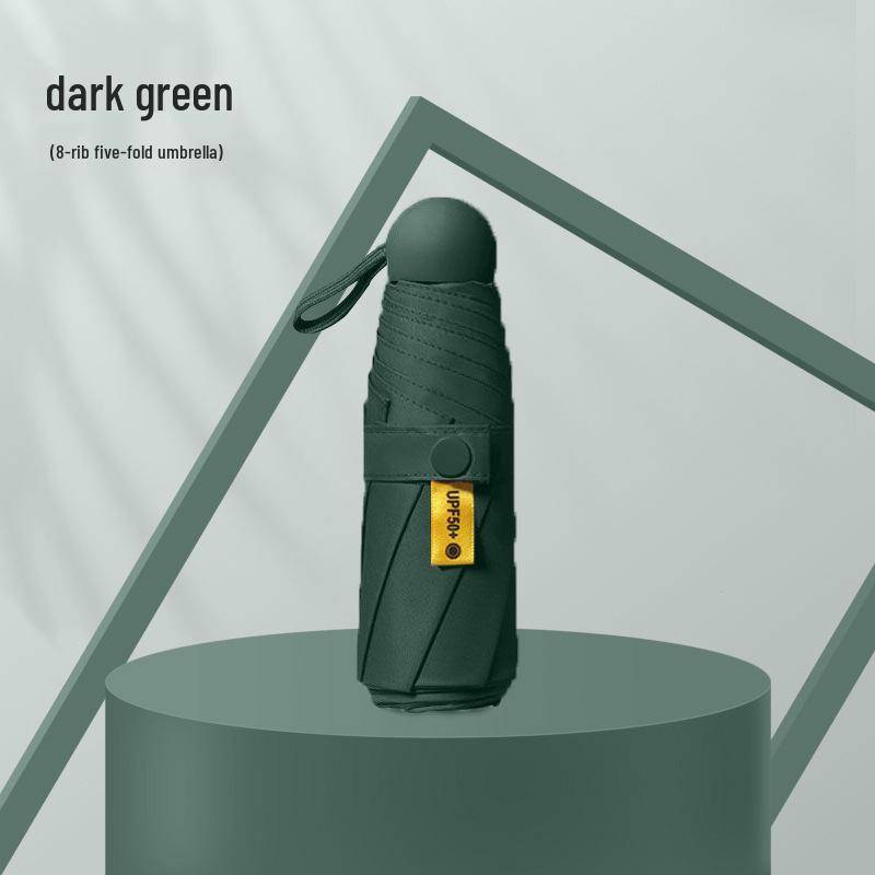 Kompakter UV-Schutz Faltbarer Regenschirm mit Schwarzer Fütterung