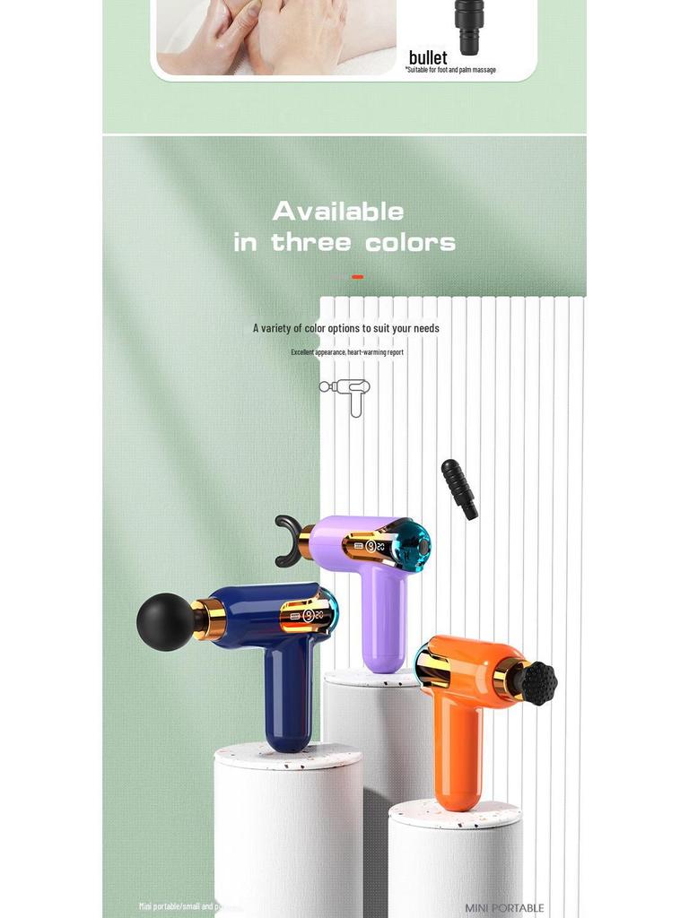 Rechargeable Color-Changing Mini Fascia Gun for Muscle Relaxation 
