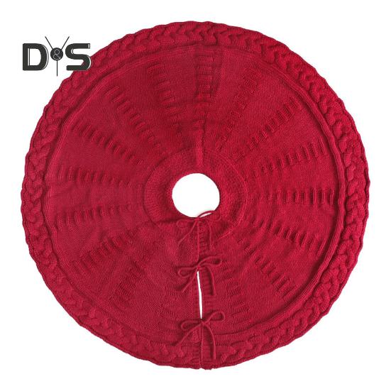 

Юбка для рождественской елки, красно-белая юбка для елки, вязаная толстая деревенская рождественская елка, украшение для зимнего праздника, коврик для елки M красный