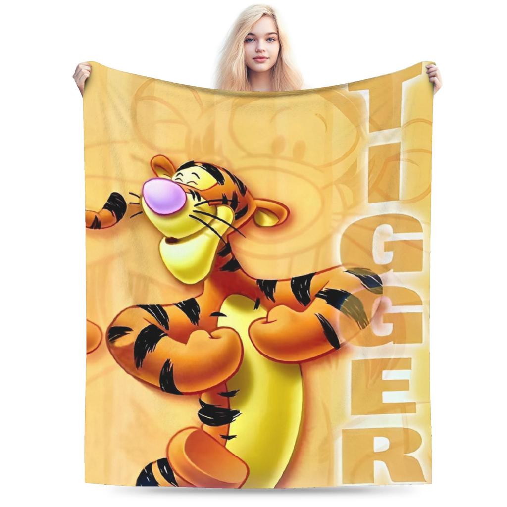 Winnie the Pooh Blanket Cute Cartoon Flannel Awesome Warm Throw Blankets for Bedding Lounge Spring Autumn