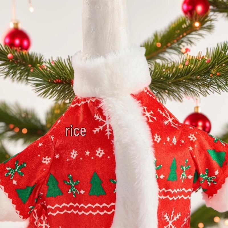 Christmas Santa Coat for Porch Goose Decoration