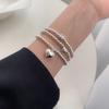Ins Design 925 Sterling Silver Handmade Round Beads Bracelets Lovely Cute Heart/Bean/Square Smile Charm Women Bracelets Jewelry