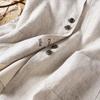 Gilet Lin Gris Clair Femme Col Rond Boutonnage Asymétrique Sans Manches Gilet Décontracté •