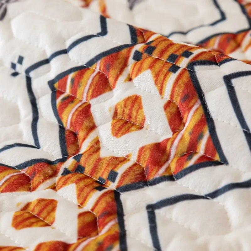 Flannel Printing Ethnic Style Sofa Cushion Autumn and Winter Thickened Non-Slip Plush Cushion Cover New Plush Sofa Cushion
