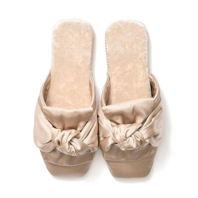 Crushed Velvet und Satin Zimmer Beige Schuhe,