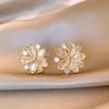 Flower earrings light luxury high sense fashion super flash stud earrings versatile earrings women
