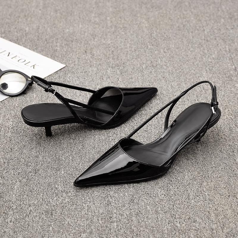 Fashion Women Pointed Toe Heels Shoes Slingback Sandals 2025 Dress Party Fashion Summer Slippers New Walking Flip Flops Pumps Slides