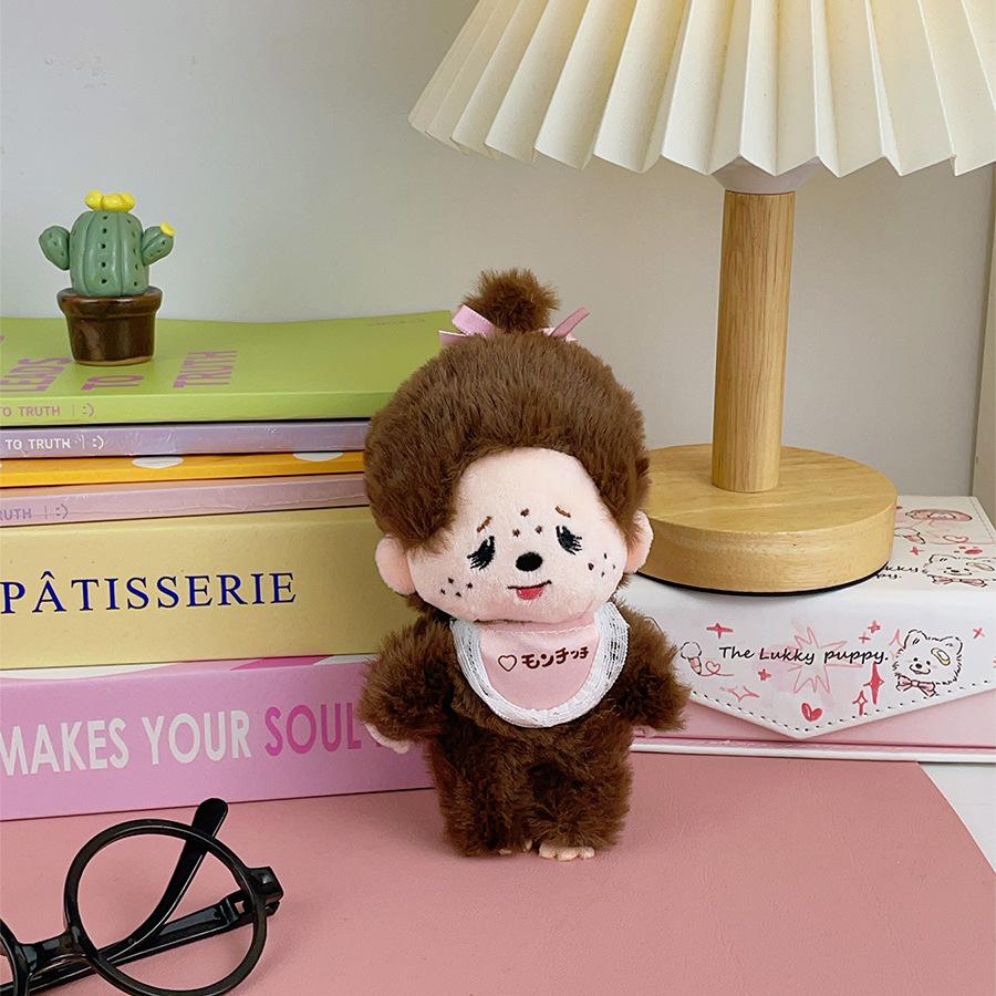 Cartoon Monkeyqi Doll Pendant Plush Toy Overalls Doll Bag Hanging Ornaments Grab Machine Doll Holiday Gift