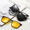 6 IN 1 Magnetic Clip-on Polarized Sunglasses Tinted Lens Myopia Glasses Frame Night Vision Driving Glasses