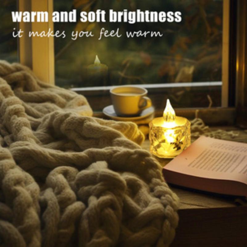 24 Pcs Patterned Flameless Candle Lights, LED Electronic Simulation Flameless Candle Lights, Tea Lights, Suitable for Birthdays, Weddings, Parties