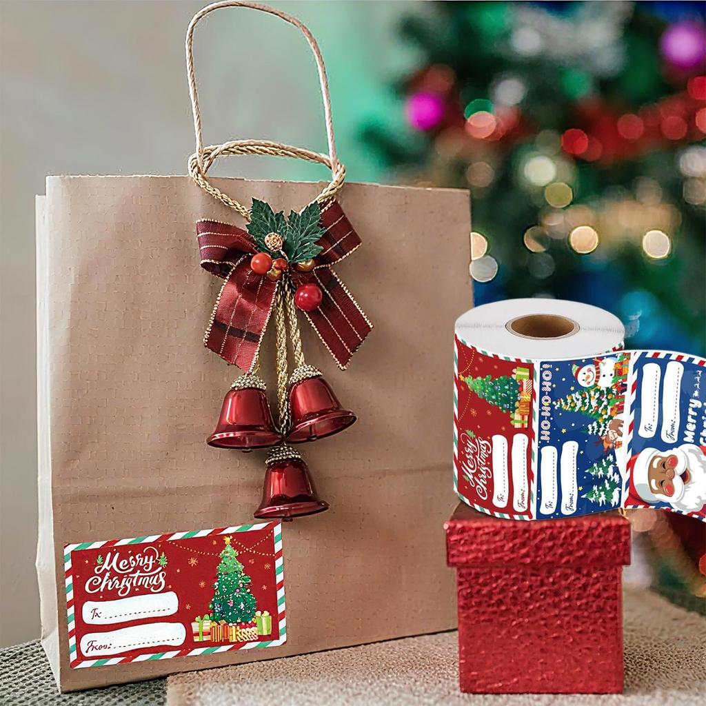 24pcs/roll Christmas Gift Labels DIY Holiday Decor Name Tags Stickers Self-Adhesive Christmas Sticky Labels For Kids Adults