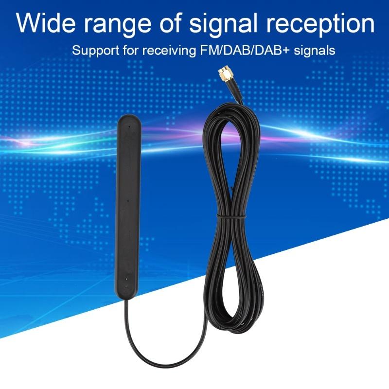 Fm DAb DAb Цифрова радіоантена 5M SMA 20db 5v 15mA Адгезивна кріпильна інсталяційна антена