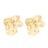 Salircon Gothic Liquid Metal Flower Stud Earrings Fashion Folded Gold Color Earrings Women's Charming Wedding Jewelry
