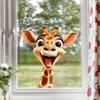 Funny Creative Cute Cartoon Giraffe Window Stickers, Self-Adhesive Decals for Glass Windows Home Decoration