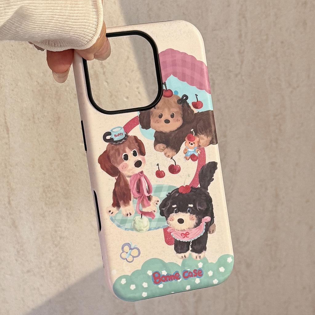 Magnetic Holder Mobile Phone Case for Apple for IPhone16 Film Color Puppy 15promax Hard 14 Creative 17