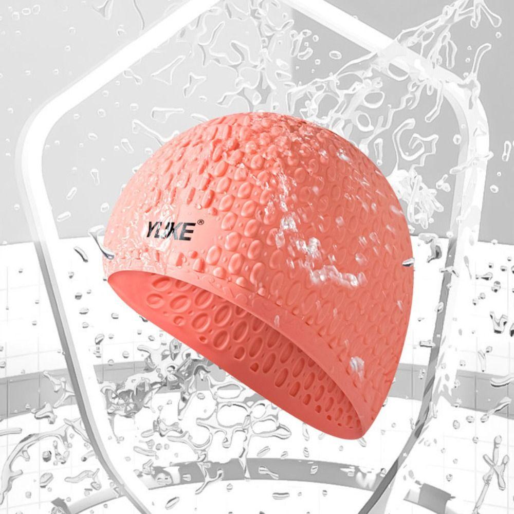 Quick-Drying Children's Swim Cap PU Swimming Hat Swim Accessories Silicone Swimming Cap  Long Hair