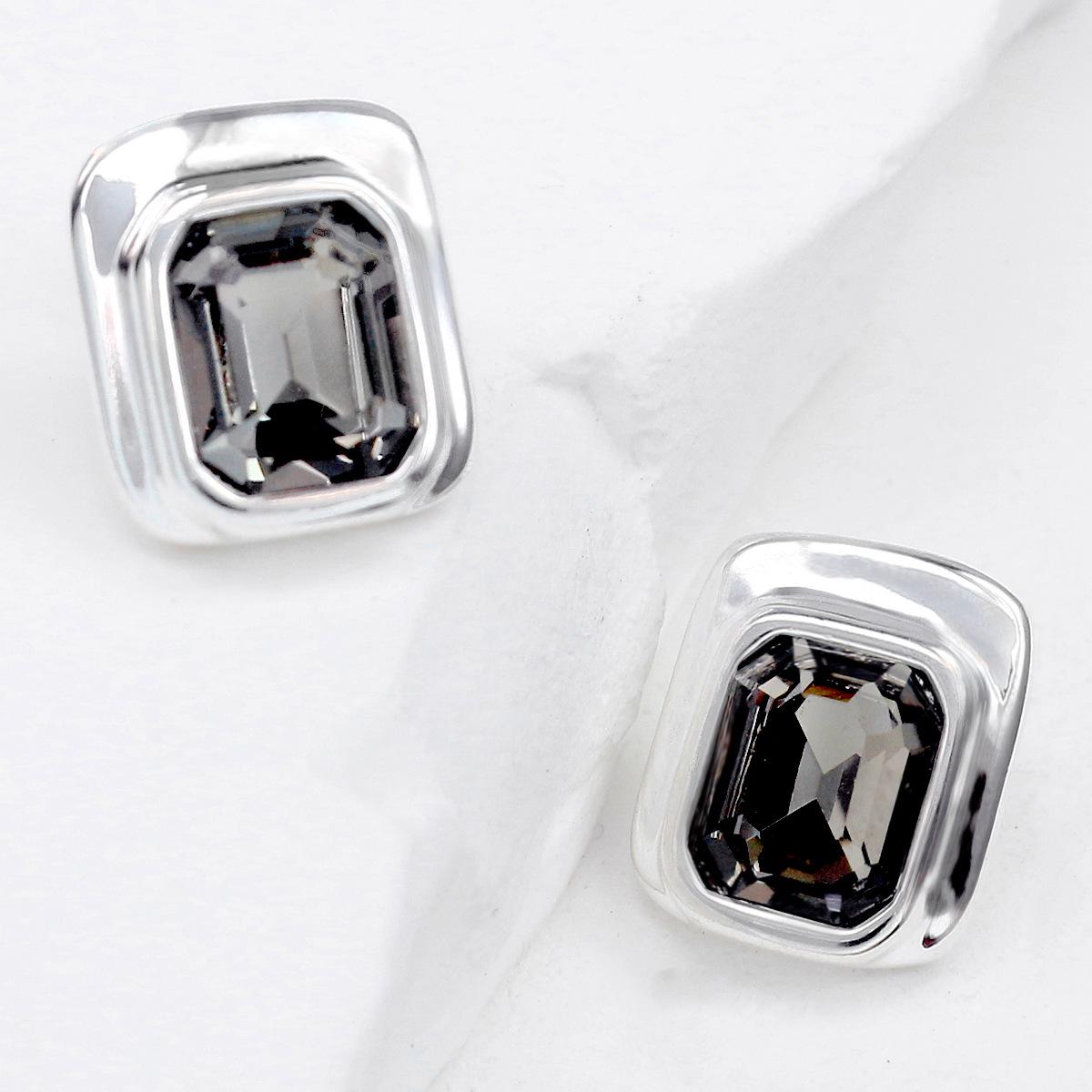 UNOde50 Geometric Emerald Crystal Stud Earrings for Women - 2025 Luxury Edition