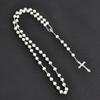 Imitation Pearl Rosary Beads Pendant Chain Handmade Beads Religious Pendants  Catholic Rosary