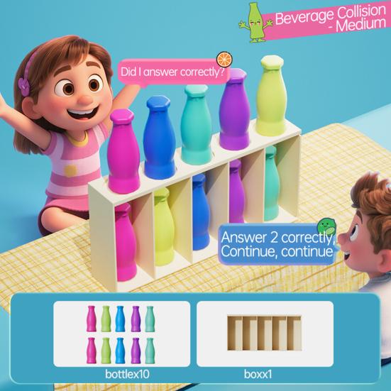 1 Set Bottle Color Matching Toy with 10/20 Colorful Bottles Children Toddlers Boys Girls Memory Training Bottle Color Match Educational Board Game