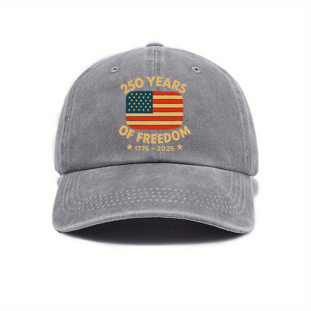 Popular Baseball Cap Men's American Anniversary Print American Retro Style Fashion Curved Brim Hat