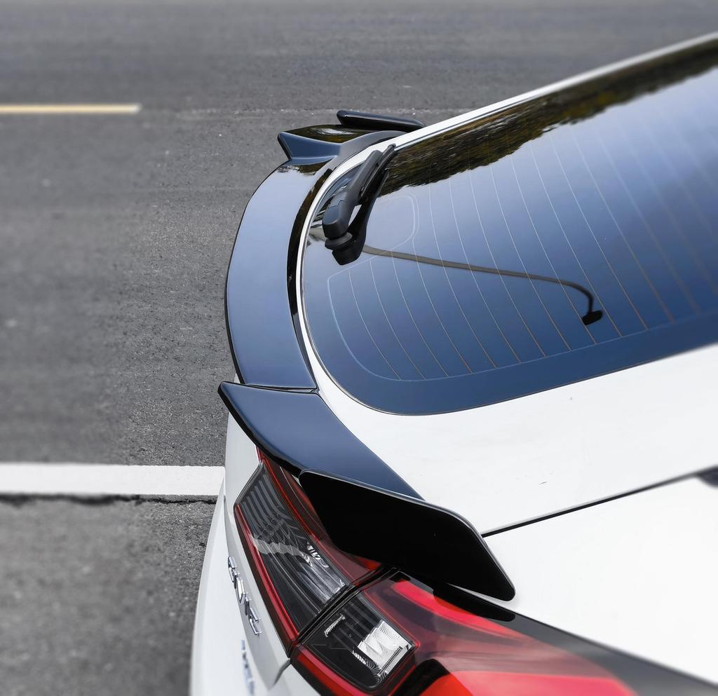 Compatible with 11th Gen Civic Hatchback: Louver Window Trim & Roof Wing Spoiler Kit
