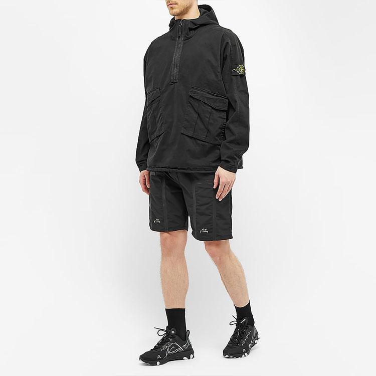 Stone Island Black Drawstring Zip Hoodie Men hoodies 731561150-V0029