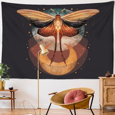 Phantom Psychedelic Butterfly Tapestry Sun Moon Star Mattress Aesthetic Room Polyester Wall Hanging Wall Decor