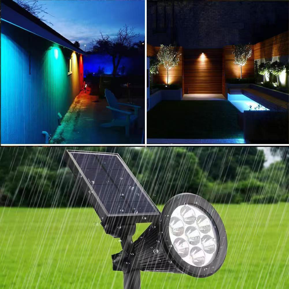 7LED Solar Lawn Lamp Outdoor RGB Solar Spotlight Garden Landscape Light for Wall Path Tree Lawn Halloween Christmas Decoration