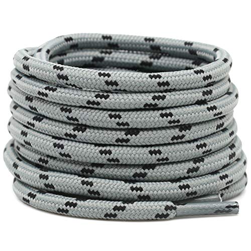 2 Pairs Work Boots Shoe Laces Diameter 4.5mm Heavy Duty Hiking Shoelaces for Men Women Round German Training Shoelace