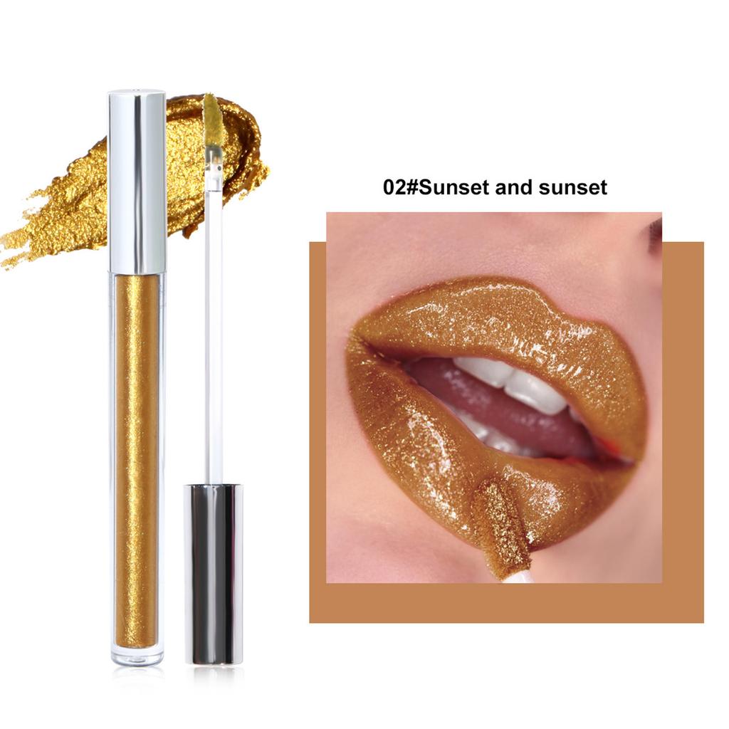 1 Piece Long Lasting Waterproof Liquid Lipstick High Pigment Glitter Lip Gloss Non Stick Transfer Smudge Proof Moisturizing Lip Makeup