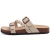Gacimy Women's Summer Cork Sandals Comfortable Cork Footbed Slippers With Adjustable Buckle  Fashion  Slides