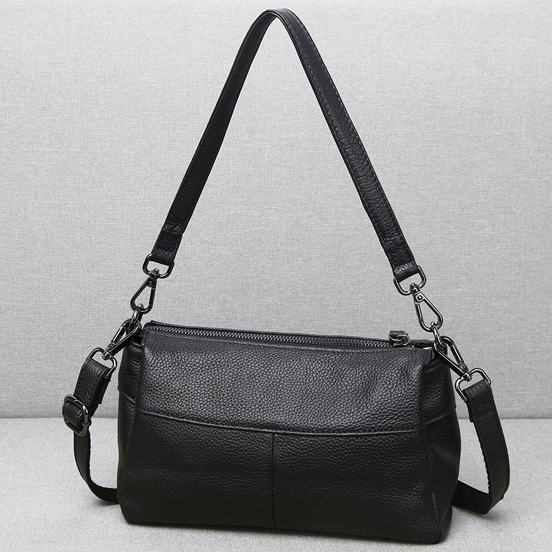 Schultertasche aus echtem Leder, Muttertasche, Hochwertige mehrlagige Handtasche aus weichem Leder, Damen Umhänge-Messenger-Tasche