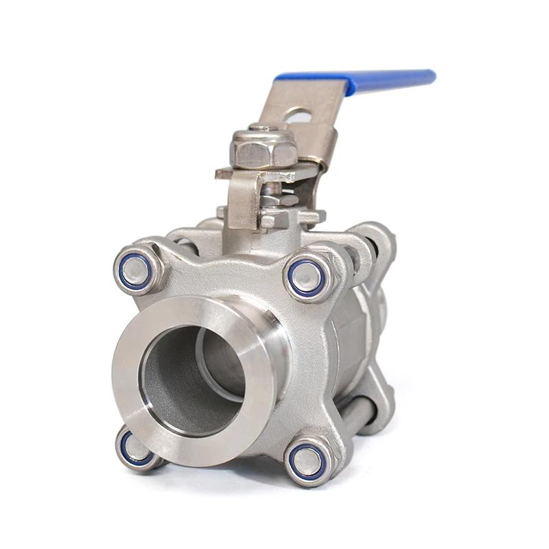 KF16 KF25 KF40 KF50 SUS304 Stainless Steel KF High Vacuum Ball Valve Quick Installation Flange Three Piece Manual Ball Valve