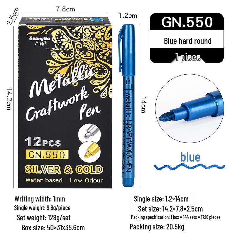 Guangna Gold & Silver Soft Tip Metal Craft Pen - Signature & Graffiti Marker