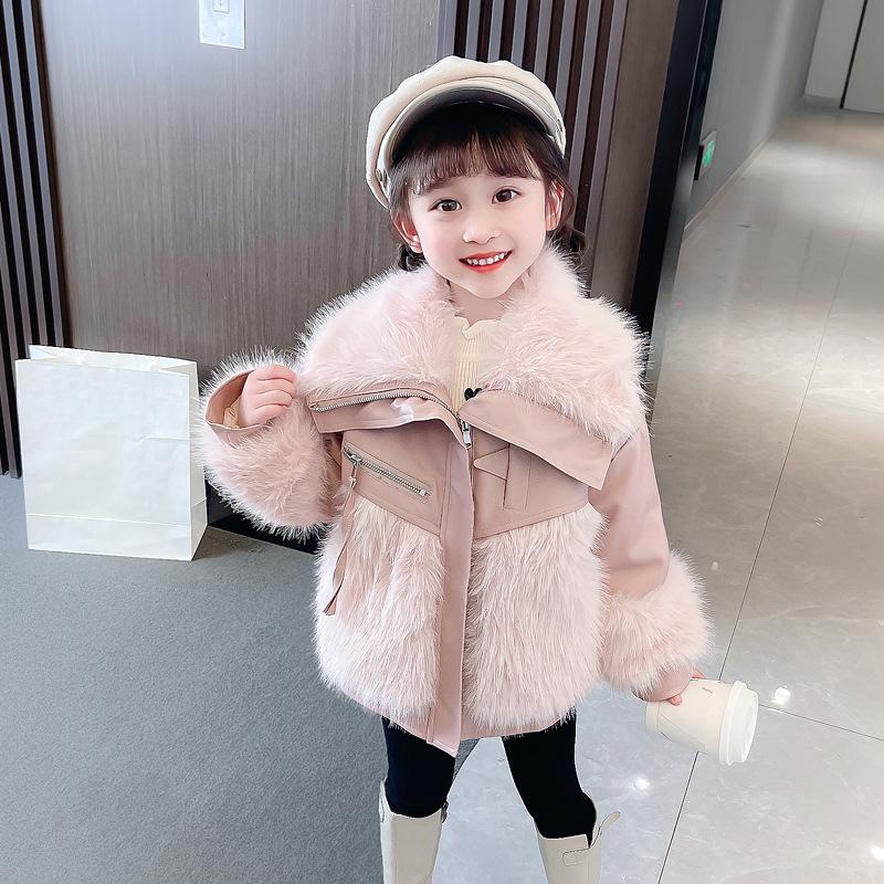 Dívčí vatovaný kabát Podzimní a zimní oblečení pro holčičky Zesílené topy a bundy