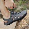 Sandals men's outdoor sports mountaineering and wading shoes soft sole non-slip deodorant hollow beach driving casual hole shoes