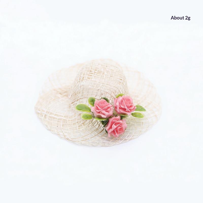1Pcs Mini Handcrafted Straw Sun Hat Perfect for Dollhouse Summer Scene Decor
