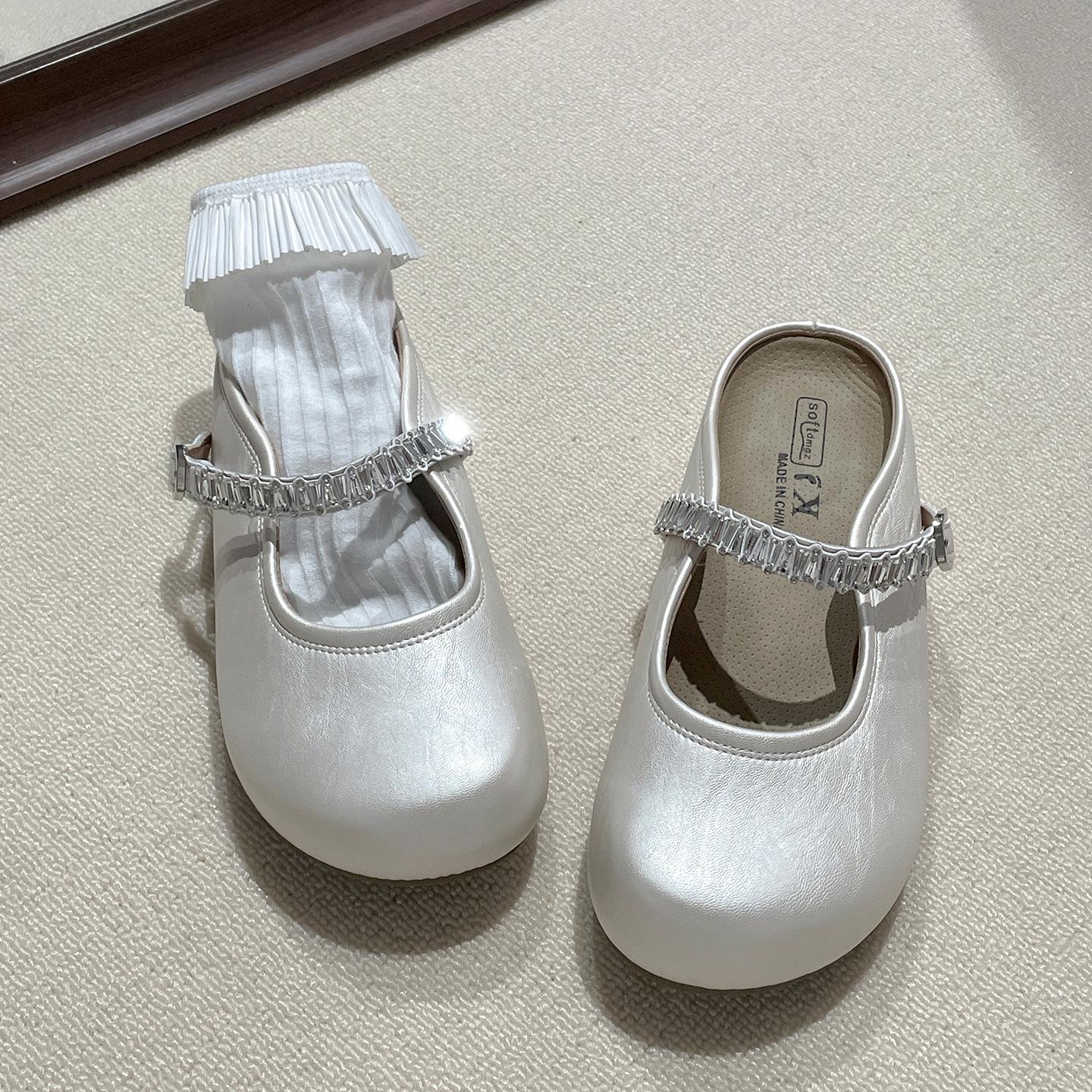 

White high-end non-slip bag head thick-soled slippers for women s summer wear 2025 new French high-soft-bottom cool slippers 40 білий