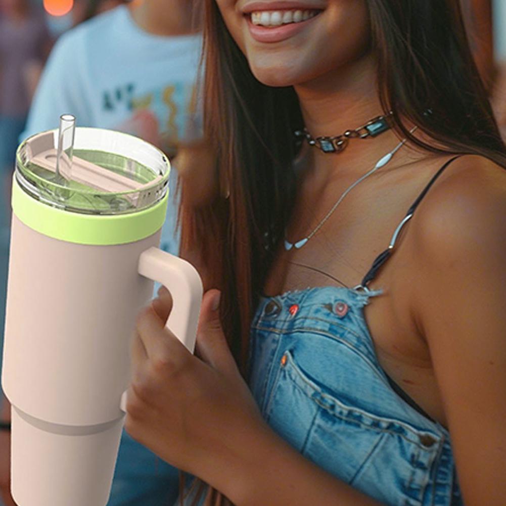 Silicone Freezer Storage Container with Lid & Spoon Snack Bowl Reusable Ice Cream Tray for Stanley 40oz Water Cup Accessories