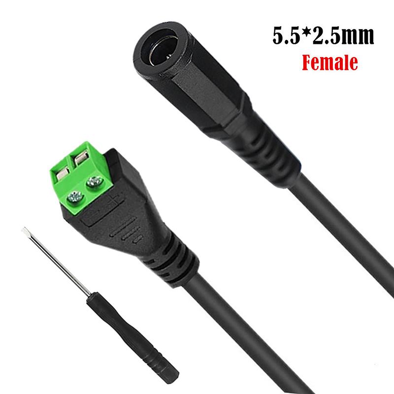 DC Strømkabel 5.5*2.1/5.5*2.5mm/3.5*1.35mm Hunn Hann Kontakt Jack Plugg Tilkobling For LED Stripe CCTV Sikkerhetskamera DVR