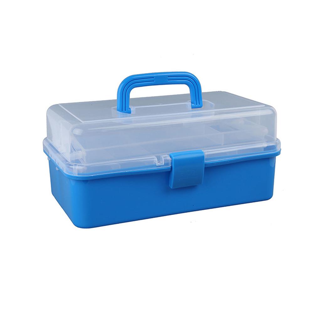 Tool Storage Box with Handle Three Layer Container Household Storage for Screw Parts Crafts Sundries Organization